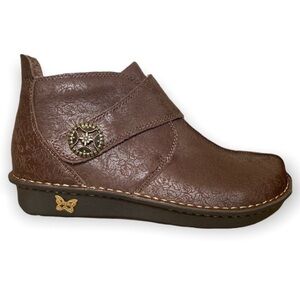 Womens Alegria Caiti Cocoa Brown Leather Casual Comfort Ankle Boots Size 35